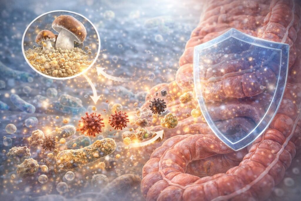 Gut protection with mushroom chitosan